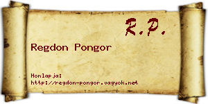 Regdon Pongor névjegykártya